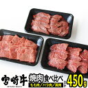 【ふるさと納税】宮崎牛焼肉セット(合計450g)牛肉 精肉 お肉 バラ モモ 肩 ウデ 黒毛和牛 ブランド和牛 お取り寄せ 冷凍 国産 宮崎県【SG008】【株式会社SHINGAKI】