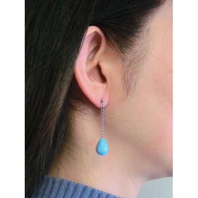 ふるさと納税 和泉市 ターコイズブルーのSwing雫ピアス |  | 02