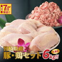 【ふるさと納税】【レビューキャンペーン対象】宮崎県産豚・鶏6kgセット - 鶏むね肉3kg 豚肉ミンチ3kg 国産鶏肉 鶏ムネ肉 国産豚肉 挽肉 豚挽き肉 ひき肉 冷凍 スピード配送便 送料無料【宮崎県木城町】