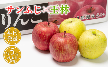 年内 サンふじ×王林約5㎏ 【JA津軽みらい・平川市産・青森りんご・12月】[hi-0001-007]