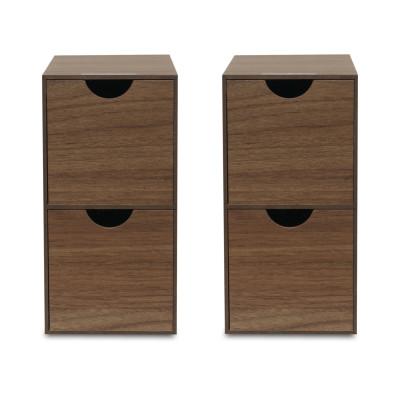 ふるさと納税 和歌山市 バスク ミニ収納ボックス S ブラウン 2個組 コンパクトでおしゃれな収納ボックス