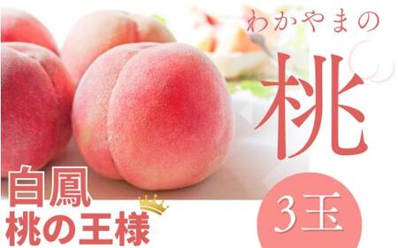 【6月29日までの受付！】桃 もも 桃の王様 白鳳 特秀品 うれしい食べきり容量 3玉 ※2025年6月末頃～2025年7月末頃に順次発送予定（お届け日指定不可）/ 桃 もも 白鳳 フルーツ 果物 くだもの 旬 人気 和歌山の桃 桃白鳳  桃 桃 桃 【kgr010】