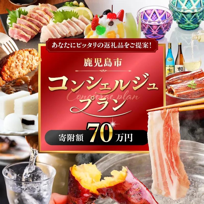 コンシェルジュ プラン 寄付額 70万円 コース　K000-CP070 おまかせ オーダーメイド 相談 人気 詰め合わせ 食品 お取り寄せ グルメ 肉 牛 豚 鶏 鰻 白熊 かるかん 切子 調味料 醤油 茶 鹿児島