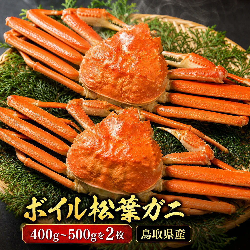 【ふるさと納税】OM-19-2 ボイル松葉ガニ（400g〜500gを2枚）【木曜・金曜到着限定】鳥取県産 松葉ガニ ズワイガニ かに 松葉蟹 ずわいがに　カニ 松葉がに 蟹 魚介 海鮮 送料無料 鳥取県 大山町 【11月下旬以降発送】