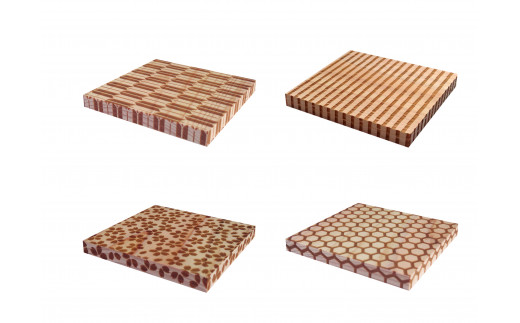 木製和柄コースター(4枚セット)角　和柄縁起解説入 ふるさと納税 表札 木製 木彫り 平彫り 木工  木製品 オーダーメイド 京都府 福知山市