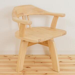 【幅58 奥行54 高さ67 座面高40】高さ変更可能 ヒノキダイニングチェアーC-623回転1脚