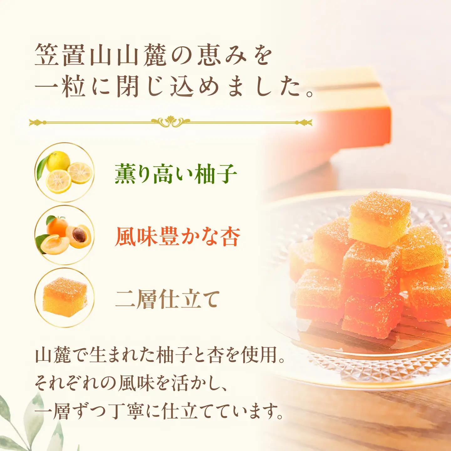 柚子と杏のフリュイ 18個セット / 箱入り 柚 杏子 和菓子 スイーツ おやつ 恵那市 / 恵那寿や[AUAS028]