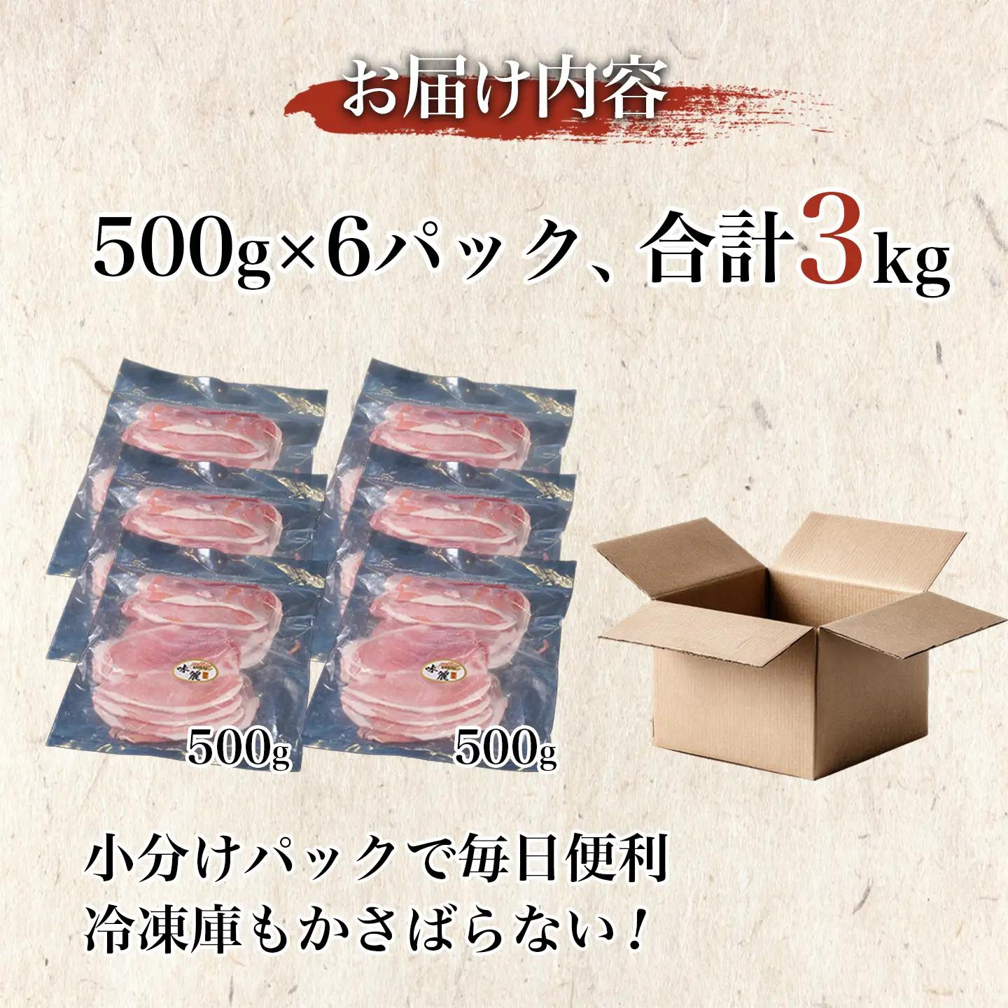 12ヶ月定期便 豚肉 もも スライス 3kg 豚肉