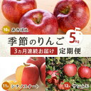 【ふるさと納税】りんご 先行予約 定期便 3ヶ月 長野 季節のりんご 5kg あきばえ シナノスイート サンふじ フルーツ 果物 旬 長野県 長野市 2025年 10月から12月発送予定 定期 お楽しみ 3回 長野県長野市 　お届け：2025年10月中旬～2024年12月中旬