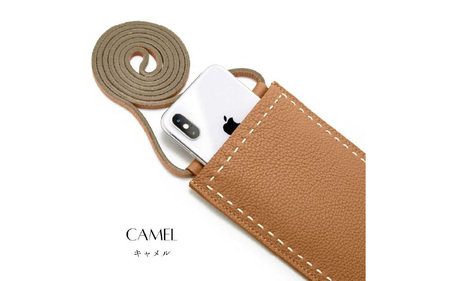 (CAMEL)スマホとカードを美しく持ち運ぶ 本革マルチポシェット SPUR(ｼｭﾌﾟｰﾙ)