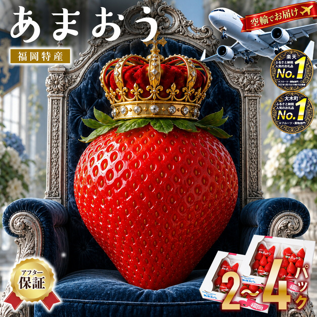 いちご あまおう 先行予約 福岡育ち あまおういちご 合計1080g 約270g×4パック イチゴ 苺【2023年2下旬〜3月順次発送】 おすすめ 福岡県 大木町のあまおうをお試しください