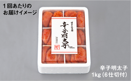 【全12回定期便】便利な小分け解凍！辛子明太子切れ子1kg（6仕切付）＜博多の味本舗＞那珂川市 定期便 辛子明太子 明太子 卵 海鮮 魚介類 おつまみ 小分け  132000 132000円 [GAE