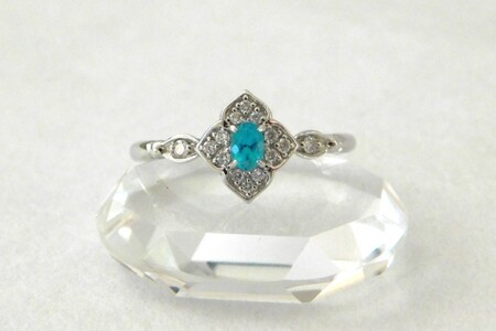 【ふるなび限定】【一点もの】Pt900　ブラジル産パライバトルマリン（0.12ct）ダイヤモンドリング　K56　K06119-H　FN-Limited-SP