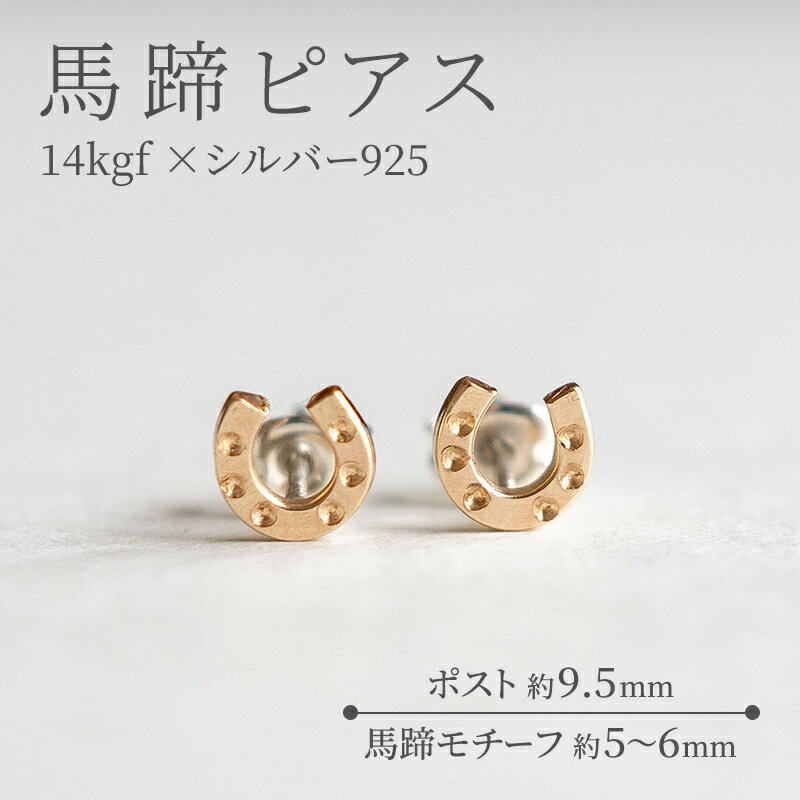 【ふるさと納税】馬蹄ピアス 14kgf ×シルバー925 装蹄師手作り　 アクセサリー ピアス 馬蹄