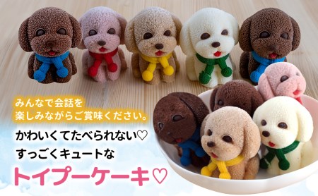 【価格改定予定】ケーキ トイプードル Cake 4個 セット スイーツ 立体ケーキ チョコ いちご キャラメル ホワイトチョコ かわいい 贈答用