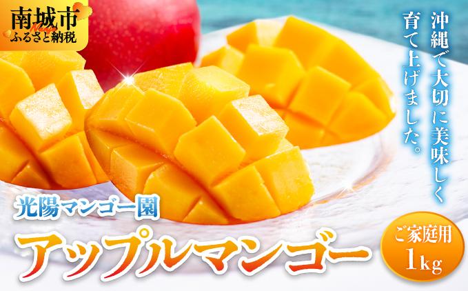＜先行予約・数量限定＞アップルマンゴー ご家庭用（1kg）|マンゴー 限定 家庭用 訳あり 沖縄県 南城市 1kg 冷蔵 予約 先行受付 アップルマンゴー 送料無料 KM005