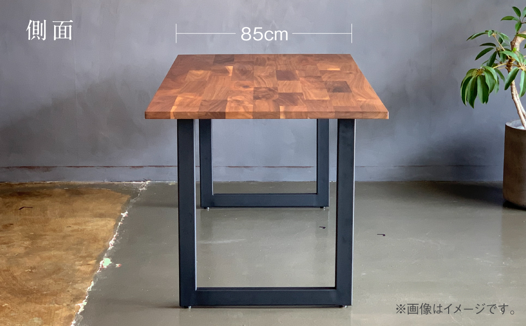無垢材 モザイク ダイニングテーブル スチール脚 幅1800mm 奥行850mm_イメージ3