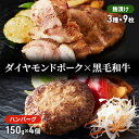 【ふるさと納税】至福のハンバーグ 4個（150g×4個）とダイヤモンドポークの麹漬け 9枚（3種類×各3枚）　豚肉・お肉・ハンバーグ　お届け：ご入金後、1～2週間後に発送