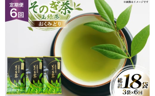 茶 お茶 緑茶 定期便 毎月 そのぎ茶 おくみどり 100g 3袋 6回 総計18袋 [月香園製茶 長崎県 東彼杵町 hs42bag260012] 日本茶 茶葉 ちゃ りょくちゃ 彼杵茶 全国茶品評会 産地賞 受賞