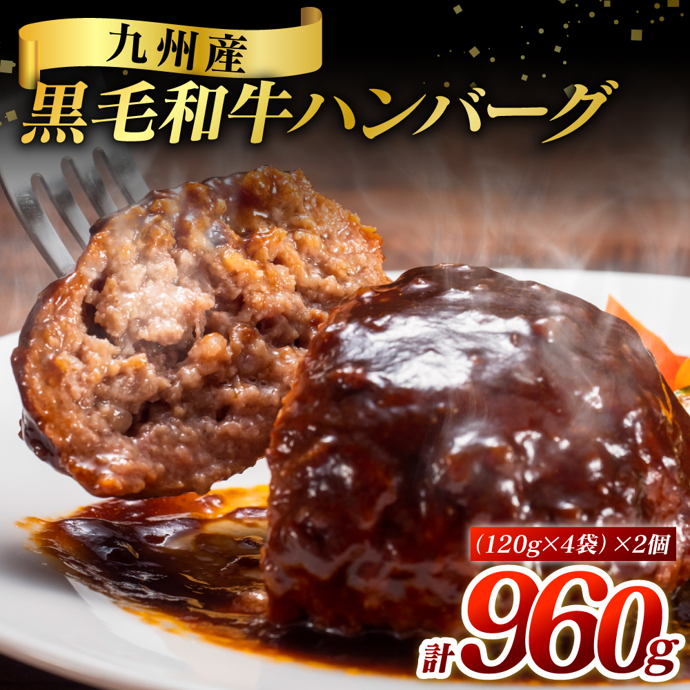 九州産 黒毛和牛ハンバーグ 960g (120g×8個)