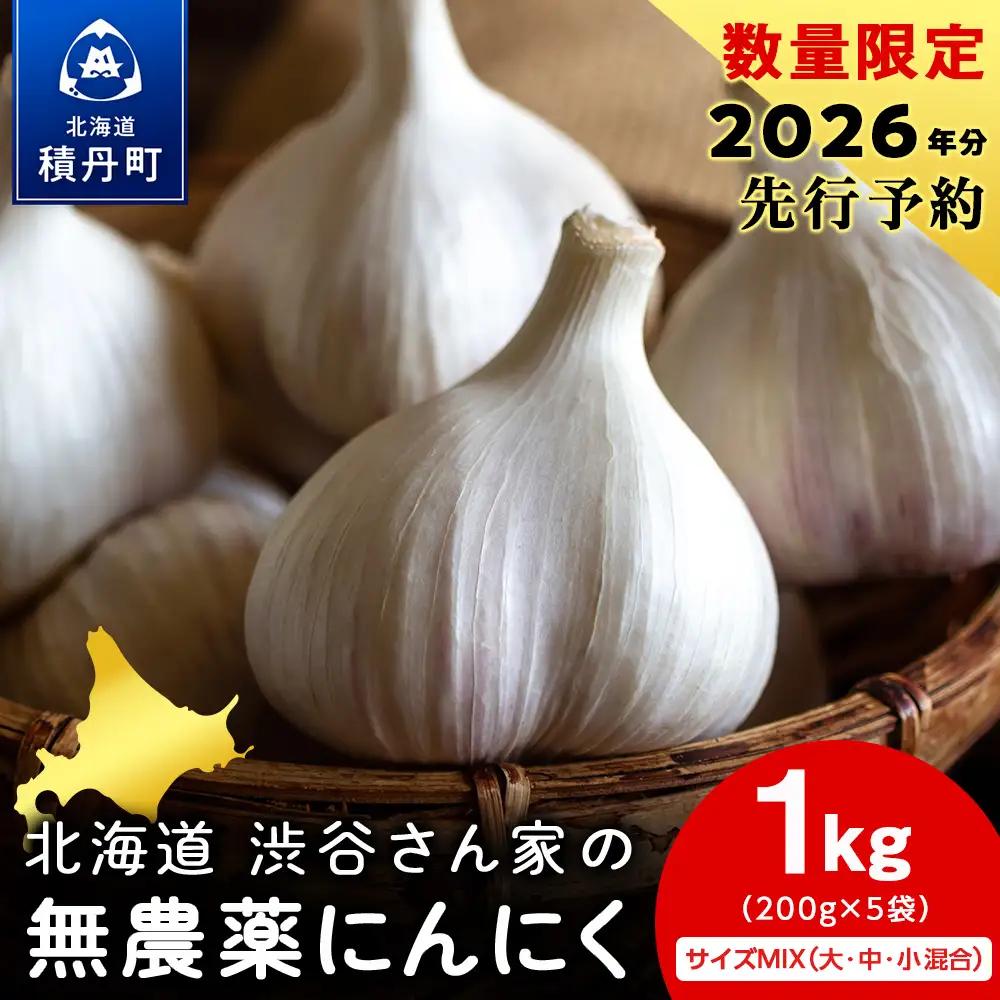 2027年分予約開始！ 【数量限定】渋谷さん家の「無農薬 にんにく MIXサイズ 200gx5袋」