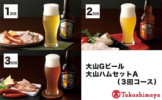 
            【定期便】大山Ｇビール・大山ハムＡ　３回コース【髙島屋選定品】
          