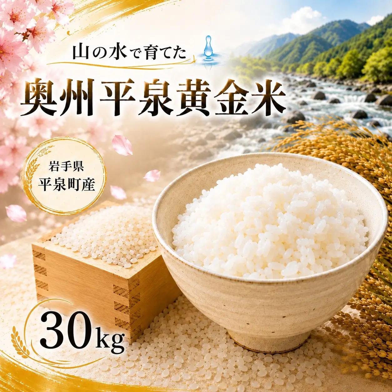 【先行予約】令和8年産 ひとめぼれ 白米 30kg 奥州平泉黄金米【aoki014B】