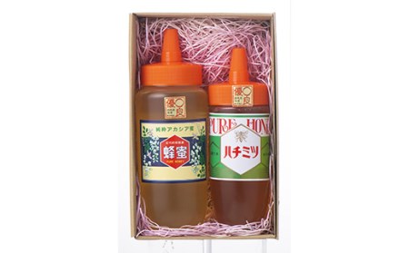 F20E-717 アカシア蜂蜜500gと百花はちみつ330g 富岡国産純粋はちみつセット
