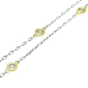 PT850/K18イエローゴールド ダイヤチェーンブレスレット【28861-5】