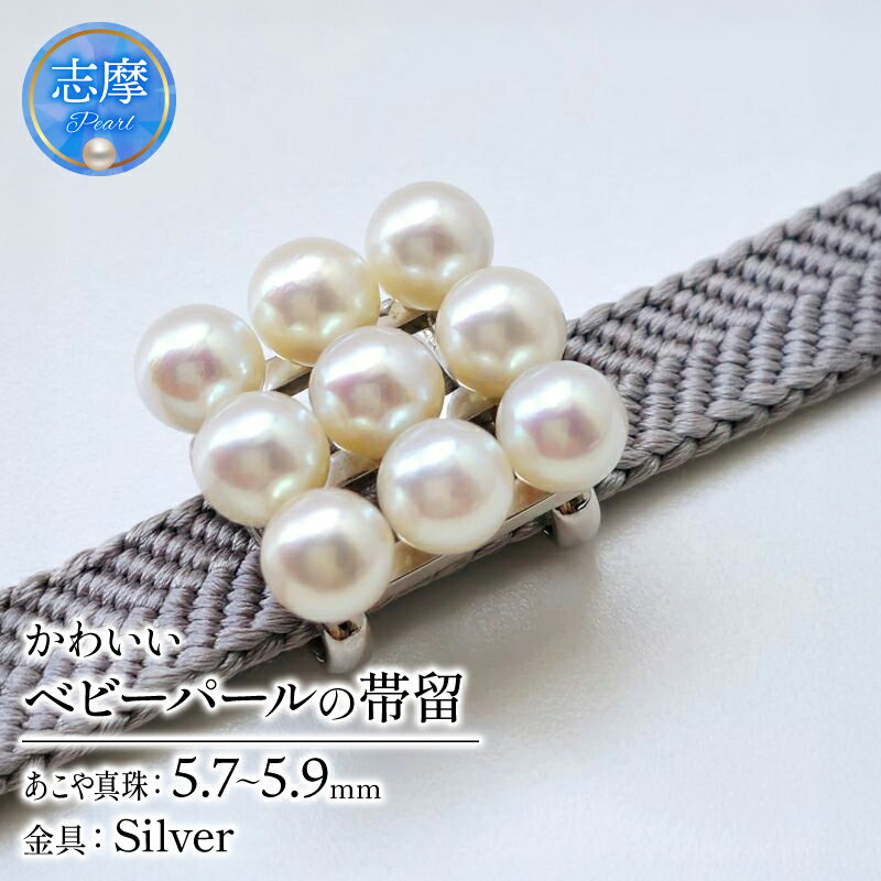 【ふるさと納税】 真珠 帯留 パール 5.7mm ～ 5.9mm アクセサリー ジュエリー 和装 和服 着物 お正月 七五三 装飾品 帯 留め 冠婚葬祭 誕生日 結婚式 記念日 お祝い 贈り物 贈答 ギフト プレゼント 三重 伊勢 志摩 / 帯留デビューにおすすめ、ベビーパールのかわいい帯留