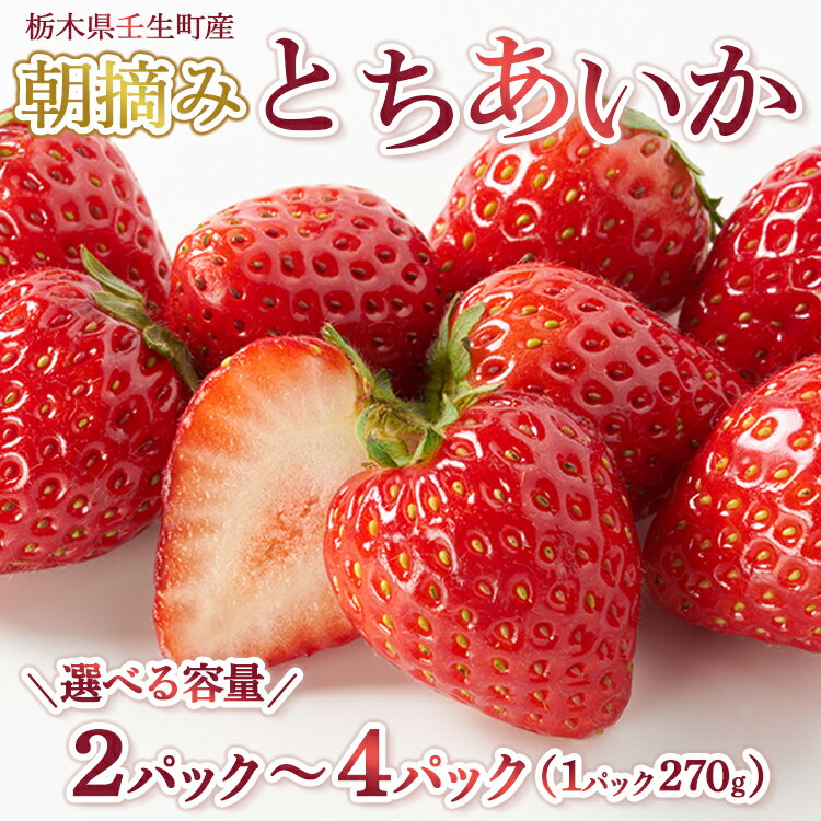 【ふるさと納税】【選べる内容量】【先行受付】とちあいか 約270g ｜ いちご 苺 イチゴ 果物 フルーツ 人気 数量限定 カクテル ヨーグルト スムージー 旬 栃木県 壬生町 ※2026年1月中旬～3月下旬頃に順次発送予定