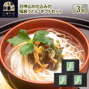 【ふるさと納税】白神山水仕込みの稲庭うどん ギフトセット 3個