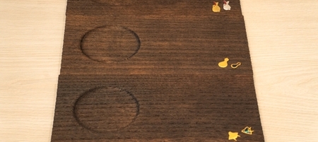 【桐工芸】（うさぎ）ちょこっとトレー蒔絵