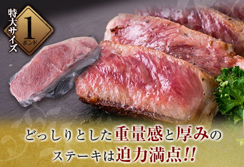 訳あり 数量限定 特大サイズ 1ポンド 黒毛和牛 サーロイン ステーキ 計450g 牛肉 国産 焼肉 鉄板焼き キャンプ BBQ グランピング アウトドア 人気 おすすめ 贅沢 ご褒美 記念日 お祝 