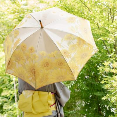 ふるさと納税 都留市 晴雨兼用長傘　絵おり　向日葵 |  | 01