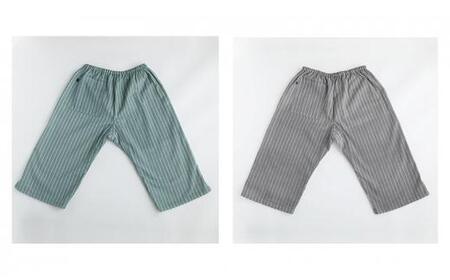 角野晒染　和晒ガーゼステテコ　ストライプ グレー Mサイズ