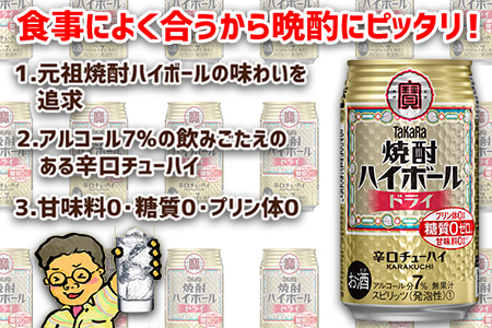 ＜TaKaRa焼酎ハイボール「ドライ」350ml×24本＞翌月末迄に順次出荷【c513_mm_x2】