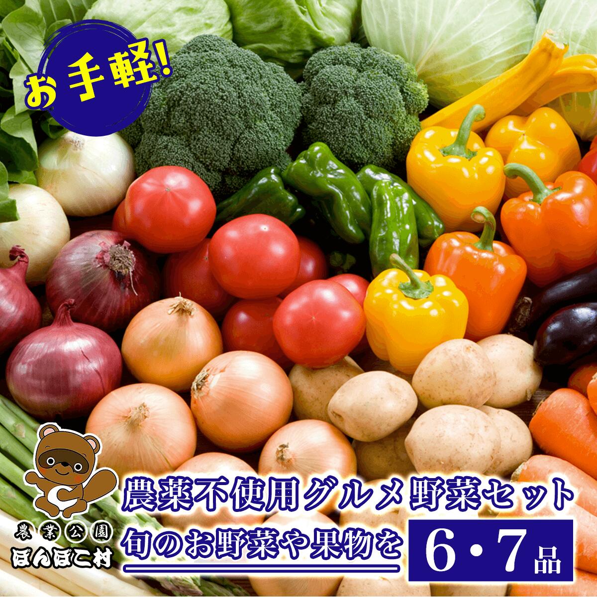 【ふるさと納税】お手軽！農薬不使用グルメ野菜セット【旬のお野菜や果物を6・7品】＜農業公園ぽんぽこ村＞ ふるさと納税 野菜 野菜セット 千葉県 木更津 送料無料 KAT002