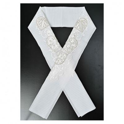 ふるさと納税 伊丹市 半衿　絽　夏物　白地に白と銀の糸での刺繍　葵の柄[54030265]