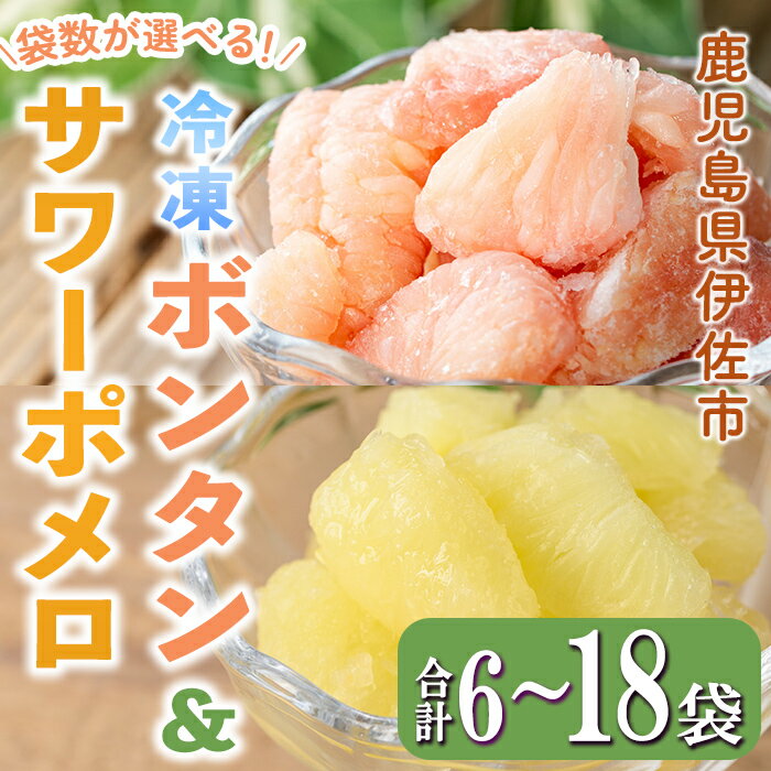 【ふるさと納税】＜袋数が選べる＞冷凍ボンタンと冷凍サワーポメロ食べ比べセット(各130g・合計6袋 or 合計12袋 or 合計18袋) 冷凍 ボンタン サワーポメロ 加工 果物 フルーツ ハンドメイド 手づくり スムージー ヘルシー トッピング 爽やか おやつ 【薩摩美食倶楽部】