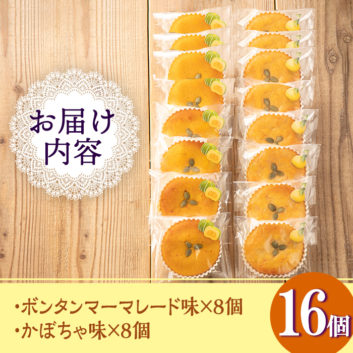 isa413 ＜数量限定＞ジャム菓子2種(ボンタン味8個、かぼちゃ味8個・計16個)【薩摩美食倶楽部】