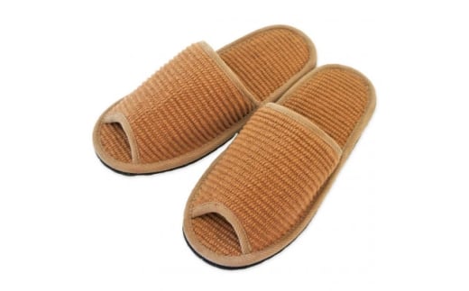 スリッパ インドコットンLLサイズ ブラウン つま先滑り止め付き【1676619】