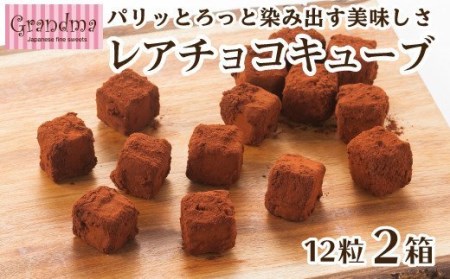 レアチョコキューブ 計24粒 12粒入×2箱 チョコレート ﾊﾞﾚﾝﾀｲﾝ ﾊﾞﾚﾝﾀｲﾝ