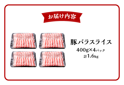 宮崎県産豚バラスライス 計1.6kg