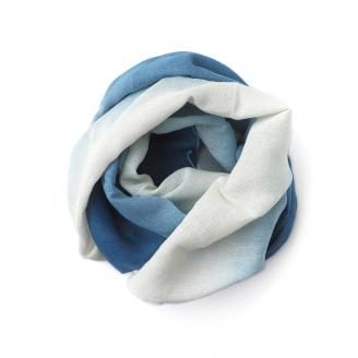 026ai amu 天然藍染スカーフ/ぼかし///和紙　シャリ感