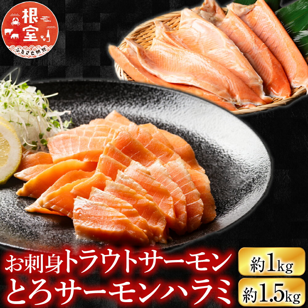 【ふるさと納税】 お刺身トラウトサーモン 1kg＆とろサーモンハラミセット 1.5kg 鮭 さけ サケ しゃけ シャケ 魚 さかな サカナ お取り寄せ グルメ 海鮮 焼き魚 ハラミ 刺身 トロ 北海道 根室市 ふるさと納税 B-09007