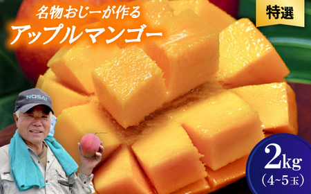 【2026年7月から順次発送・特選】名物おじーが作るアップルマンゴー2kg(4～5玉)【配送不可地域：離島】【1694693】