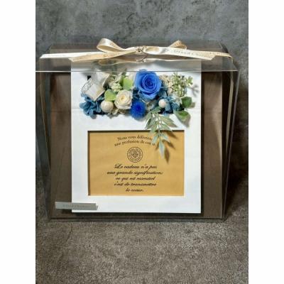ふるさと納税 出雲市 ブリザードフラワーのフォトフレーム(木製スタンドタイプ)【ブルー】 |  | 02