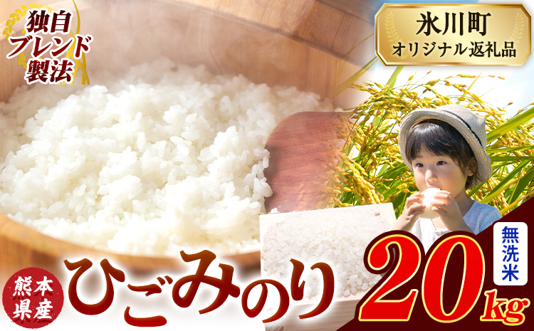 ひごみのり 無洗米 熊本県産 ブレンド米 20kg 熊本県産 ふるさと納税  精米 米 こめ ふるさとのうぜい コメ お米 おこめ《7-14日以内に出荷予定(土日祝除く)》