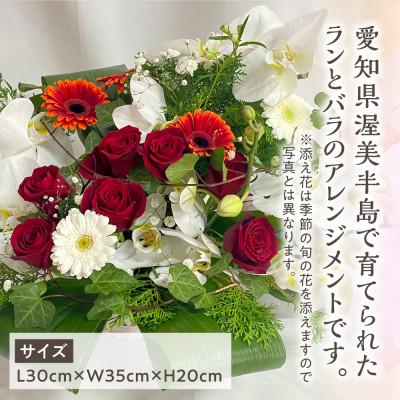 ふるさと納税 田原市 器に盛ったランとバラのアレンジ M　ギフト・プレゼントに最適 愛知県田原市 |  | 01